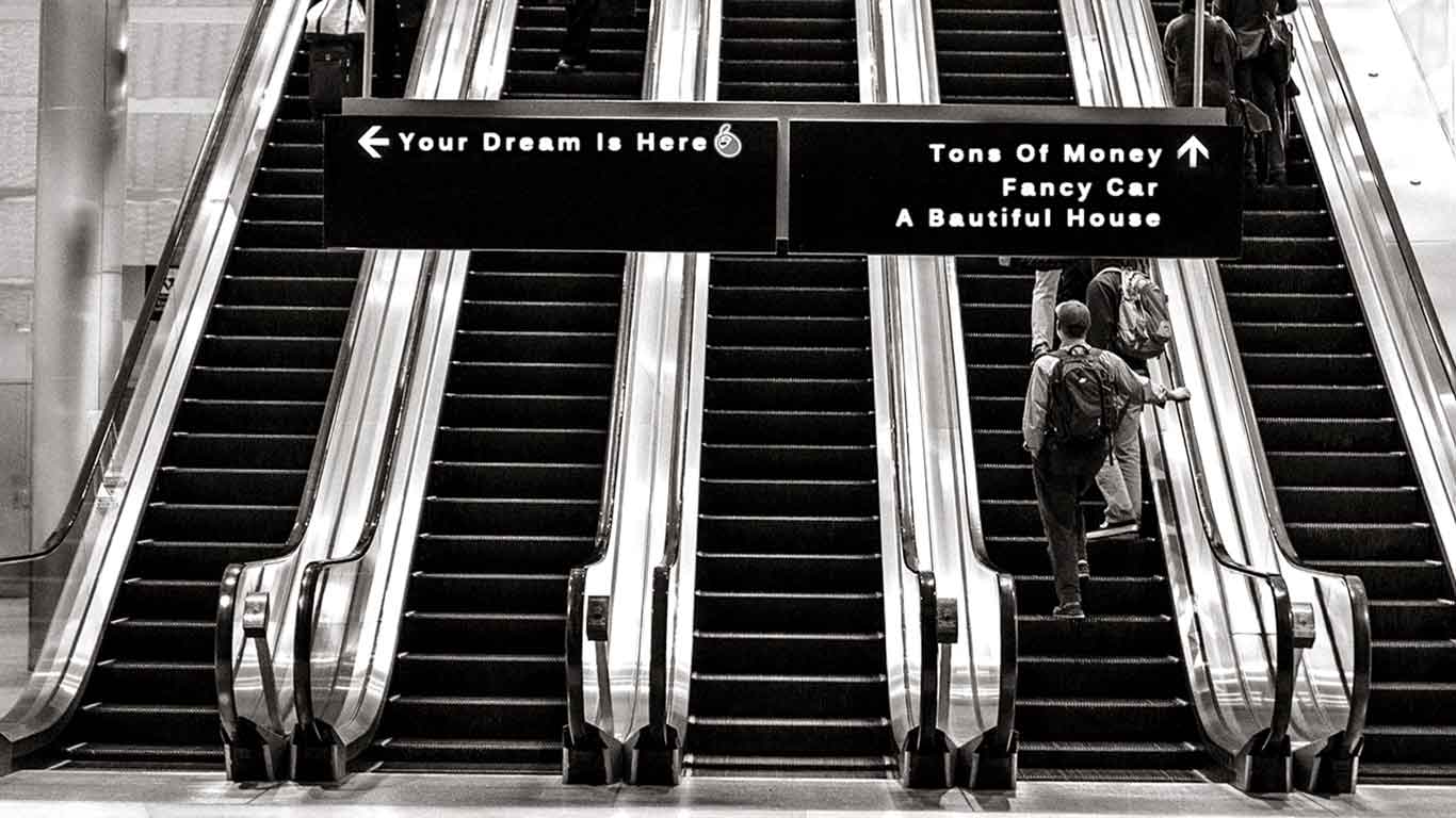 Motivational-quote-Stairs-in-the-airport-showing-different-paths-of-life-inspiration