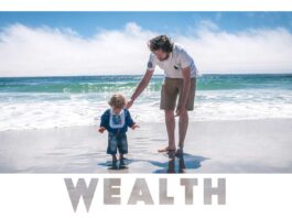 wealth-rich-motivational-quote-dad-plays-with-son-beach-inspirational-picture
