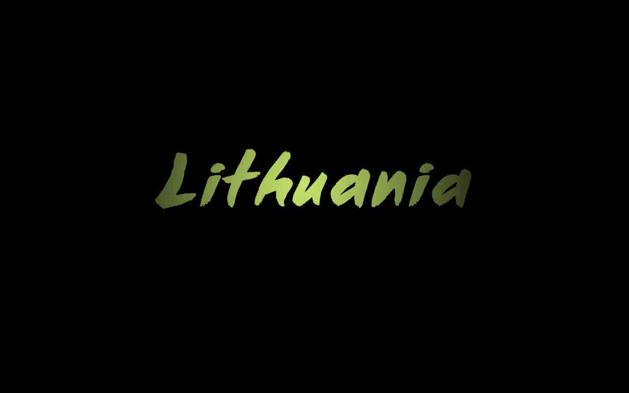 green-word-lithuania-in-black-background