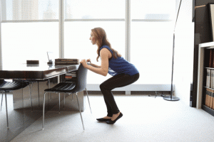 Office workout simple exercises leg rises