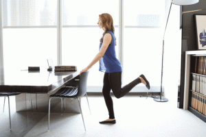 Office workout simple exercises sit ups 1 leg