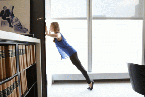 Office workout simple exercises standing push-ups