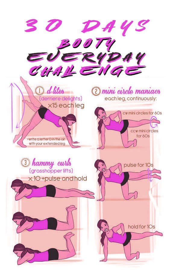 booty-everyday-challenge-beach-body-butt-buttocks-exercises-women-summer