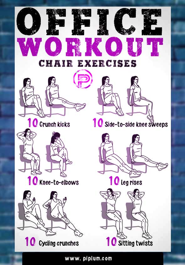 Simple And Fast Office Workout. Chair exercises. simple-fast-office-workout-chair-exercises-poster
