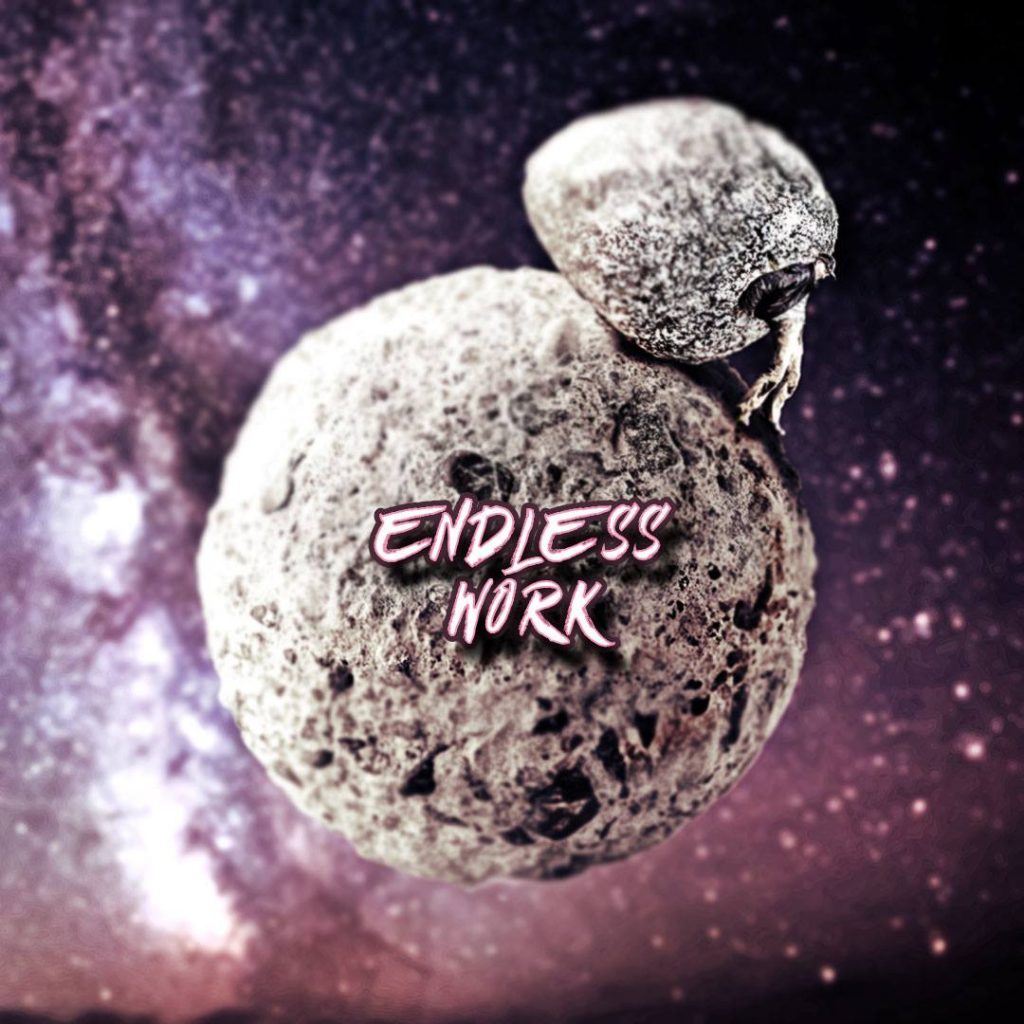Surreal art. Endless work. Surreal-art-Endless-work-Motivational-Quote-Man-Pushing-rock-around-round-planet-It-symbolize-our-lives-too.