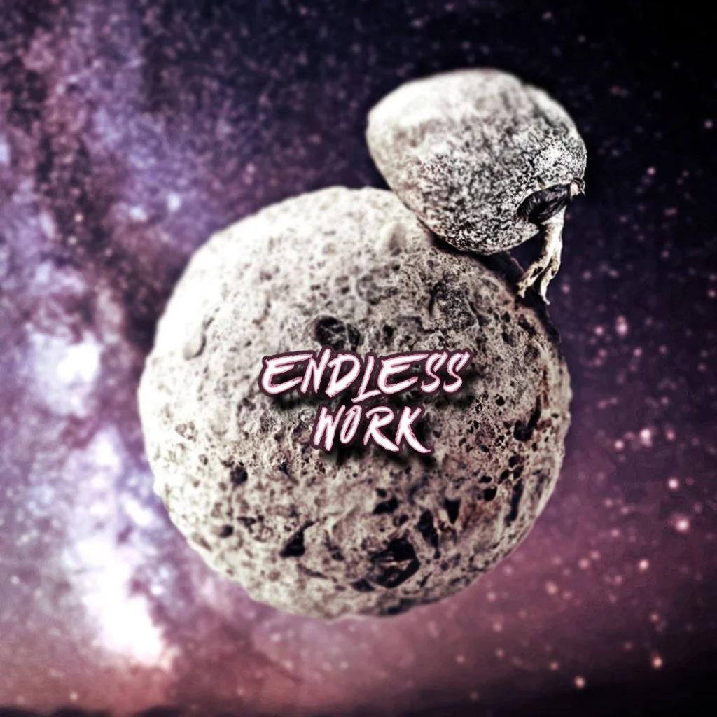 Surreal art. Endless work. Surreal-art-Endless-work-Motivational-Quote-Man-Pushing-rock-around-round-planet-It-symbolize-our-lives-too.