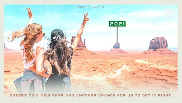 Cheers to a new year and another chance for us to get it right. Inspirational New Years Quote.
