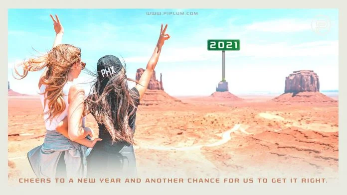 Cheers to a new year and another chance for us to get it right. Inspirational New Years Quote.