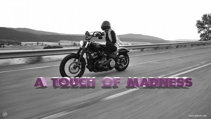 A Touch Of Madness. Inspirational Quote. A-touch-of-madness-inspirational-quote-biker-harley-davidson