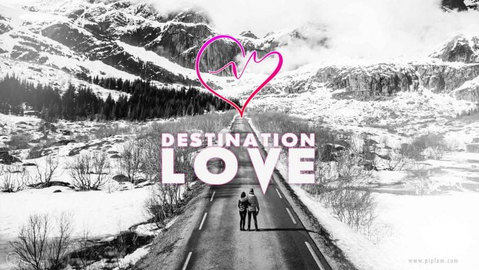 destination- Love-Quote-couple-goals-mountains-road-snow-winter