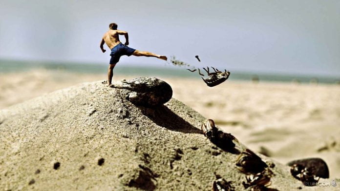 Sometimes facing your inner fears might be fun... Face-Your-Demons-Surreal-Inspirational-Quote.-Photo-Manipulation-having-fun-beach
