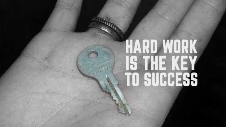 Hard Work Is The Key To Success. Workout Quote To Change Your Life.