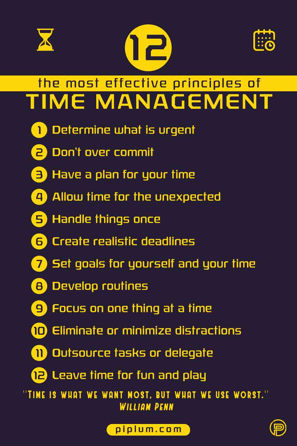 The most effective principles of time management. Office and workplace Poster. The-most-effective-principles-of-time-management-Office-and-workplace-Poster