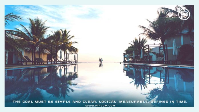 The goal must be simple and clear, logical, measurable, defined in time. Motivational quote. The-goal-must-be-simple-and-clear-logical-measurable-defined-in-time-motivational-quote