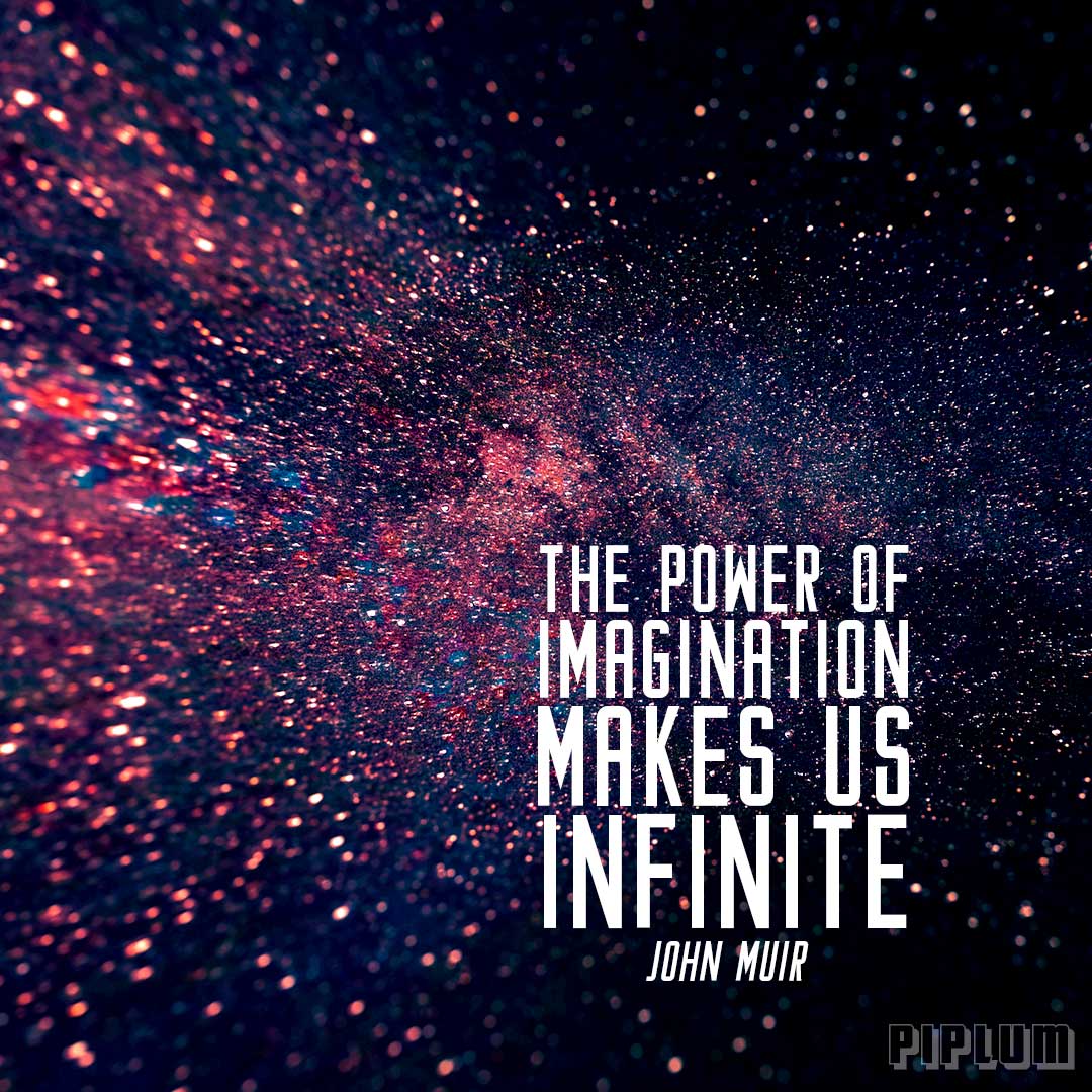 Inspirational Quote. Infinity colors look like space, cosmos or galaxy