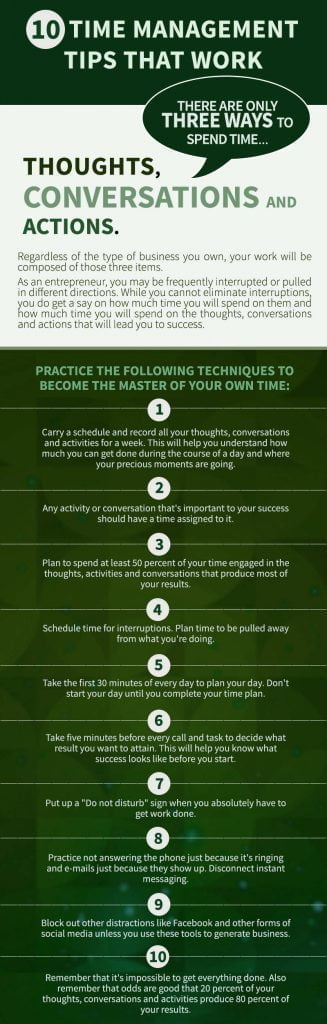 Time management tips that work. Time-management-infographic-simple-tips