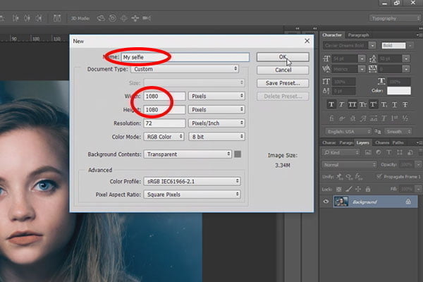 Make image perfect for Instagram. Rename it. How to edit selfie. Tutorial.