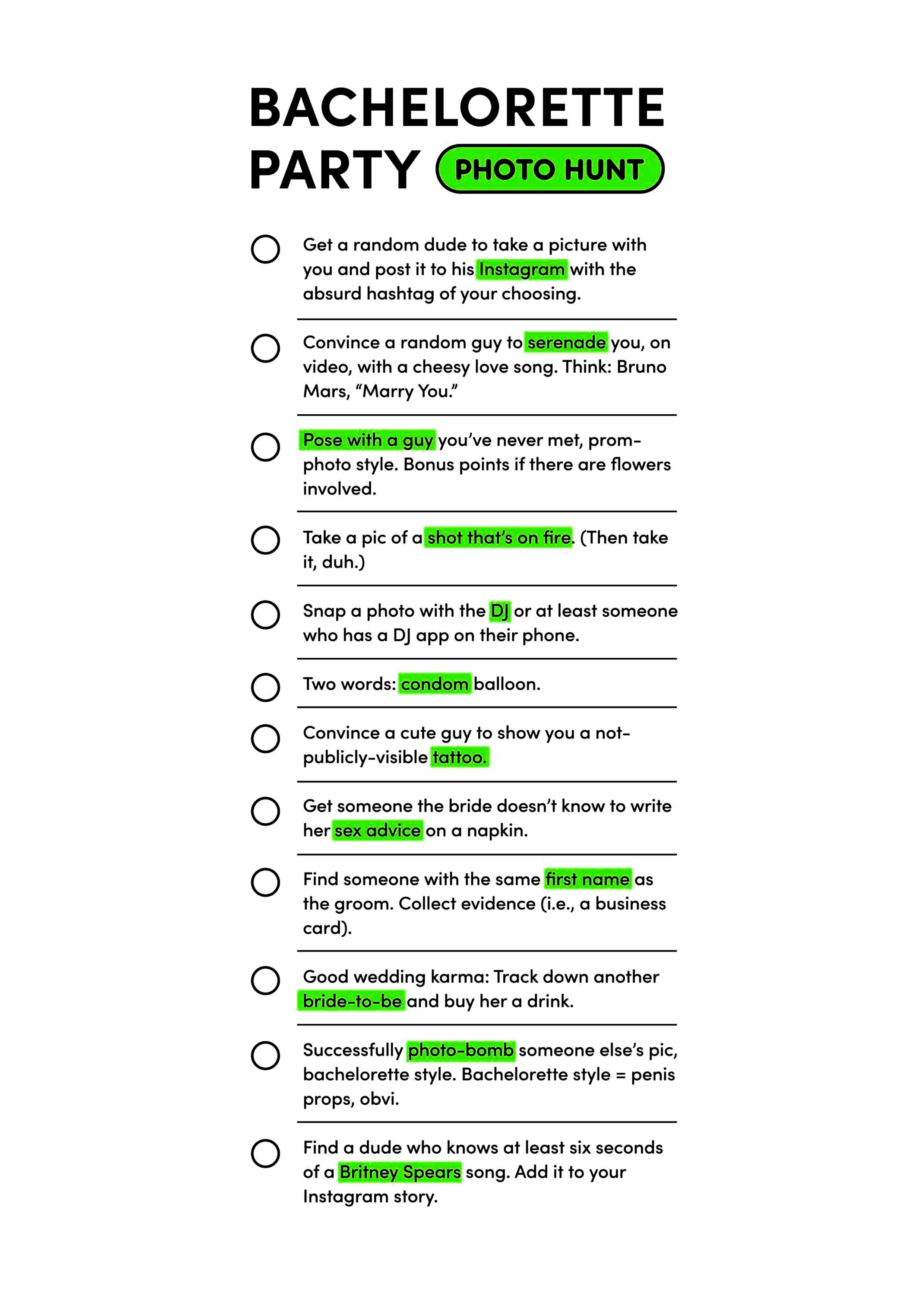 Bachelor party tasks and ideas. Bachelorette party. Printable poster. Bachelor-party-tasks-and-ideas-Bachelorette-part-Printable-poster-scavanger-hunt