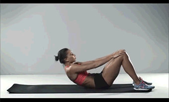 abs-workout-women Loosening to keep the shoulders up and return to the starting position, do not touch the floor.