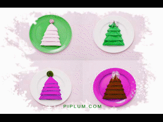 Christmas-Tree-From-a-Napkin.-Folding-Tutorial-Color-variations-animation