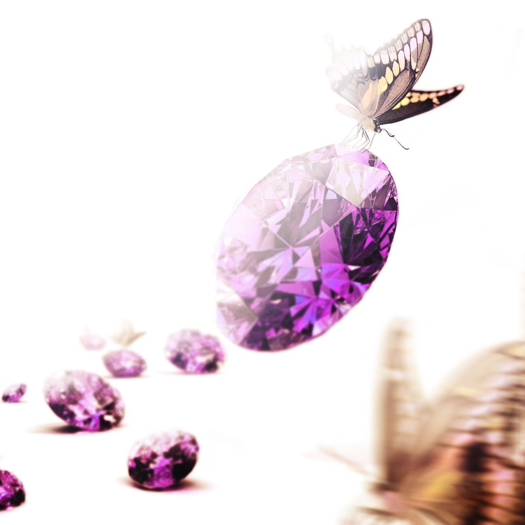 A Woman Is Like A Butterfly. Surreal World Photography. Photo Manipulation. butterfly-gemstone-sapphire-surreal-woman-diamond-amber-luxury-fashion-preciuos-photo-manipulation