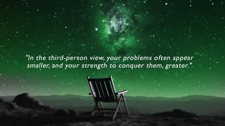 "In the third-person view, your problems often appear smaller, and your strength to conquer them, greater."
