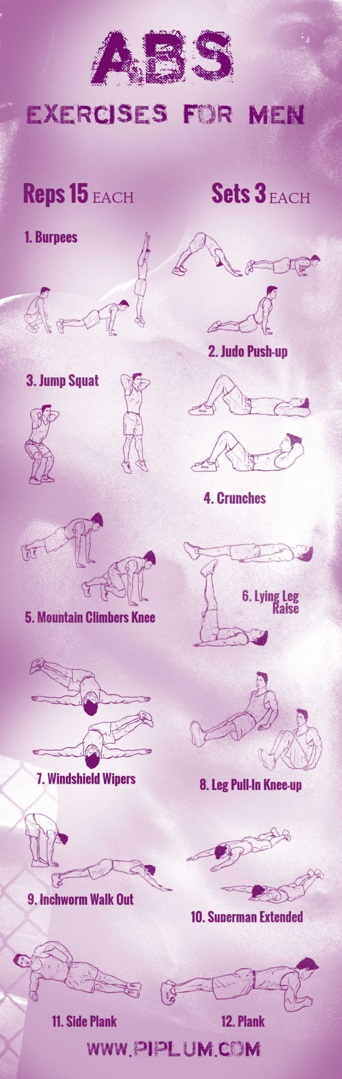 Abs Exercises For Men. [Posters]
