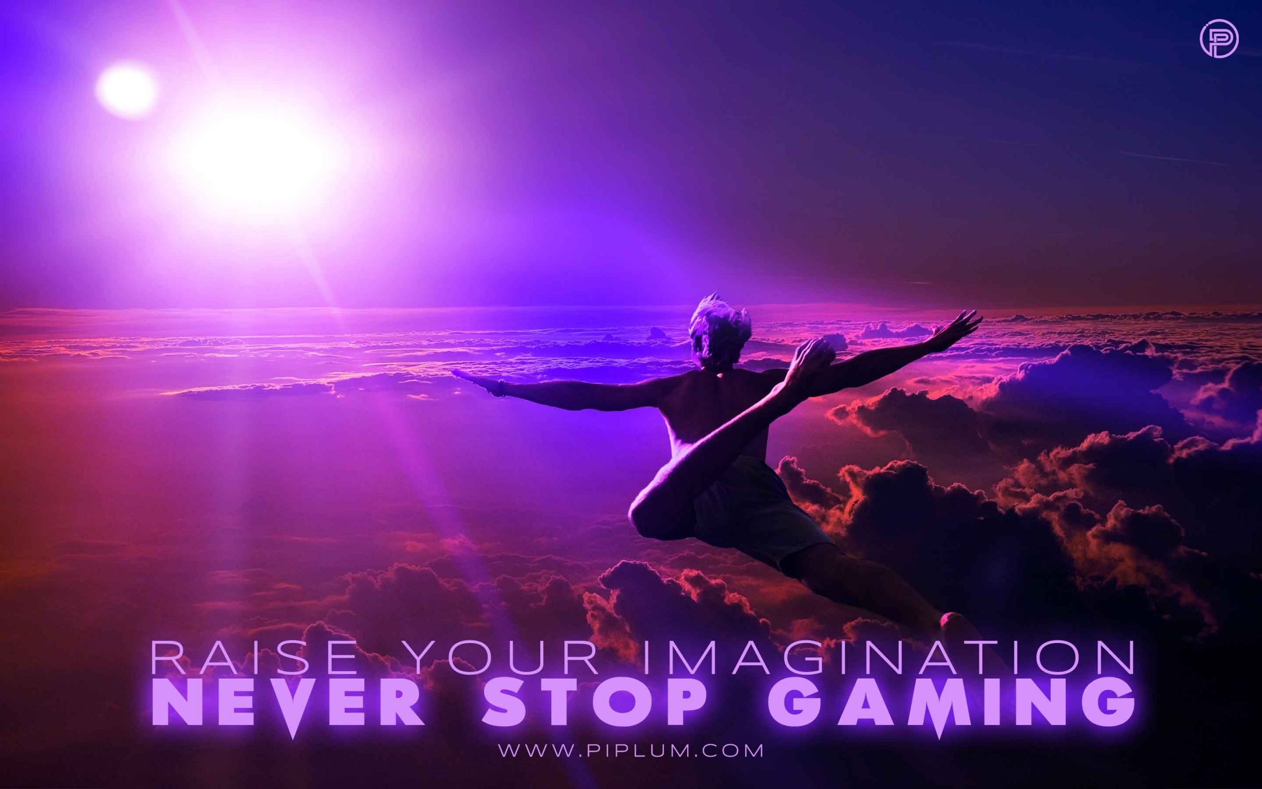 Raise-your-imagination-Never-stop-gaming-Virtual-reality-quote-man-flying-above-the-clouds