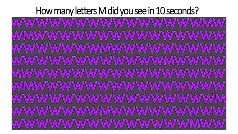 Attention Test – How many letters M did you see in 10 seconds?