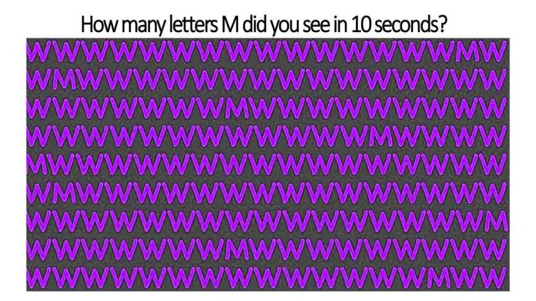 Attention Test – How many letters M did you see in 10 seconds?