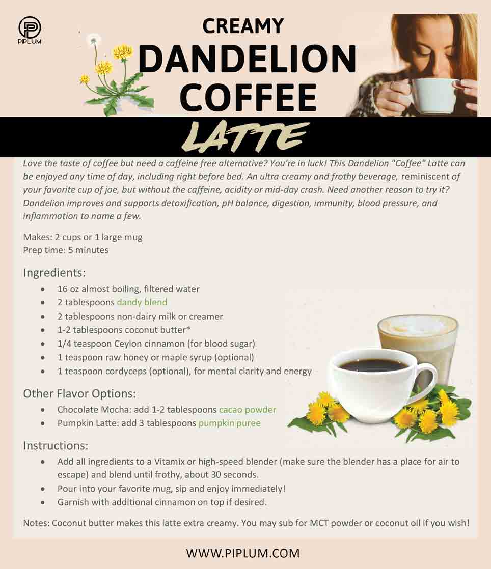 Creamy Dandelion Coffee Latte Recipe Creamy-Dandelion-Coffee-Latte-Recipe