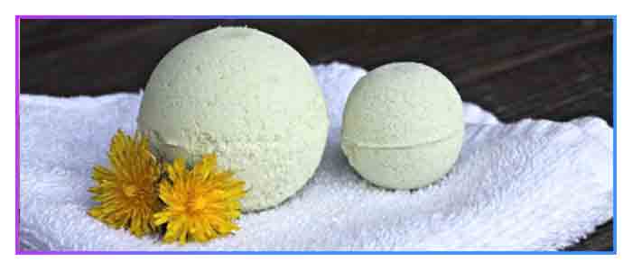 Homemade dandelion bath bomb. home-made-dandelion-bath-bomb