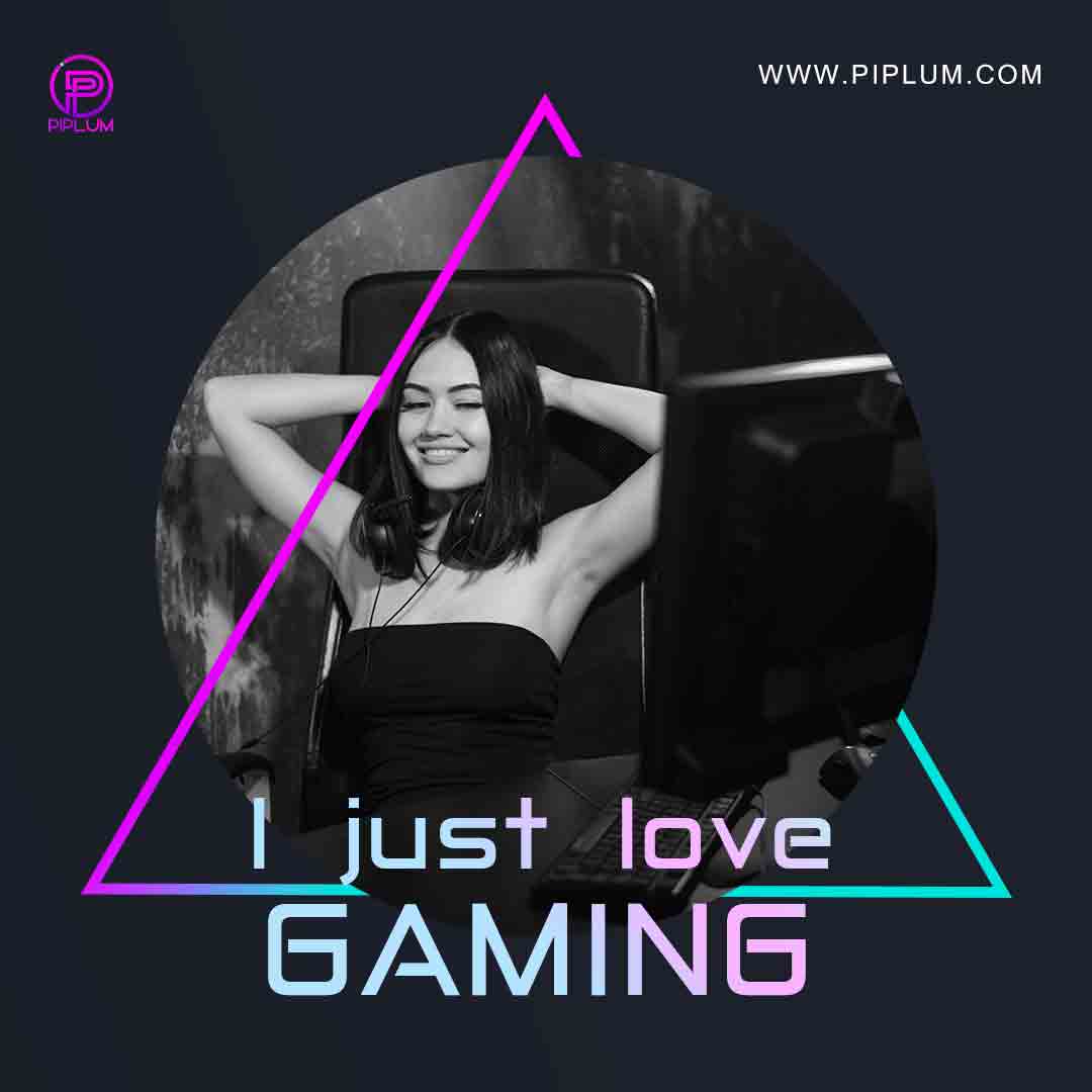 I Just Love Gaming. Pro Gamers Quote. Women-smilling-after-the-win-I-Just-Love-Gaming-Pro-Gamer-Quote