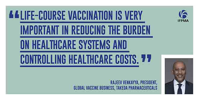 COVID vaccine quote. Vaccination is very important in reducing the burden on healthcare systems and controlling healthcare costs.