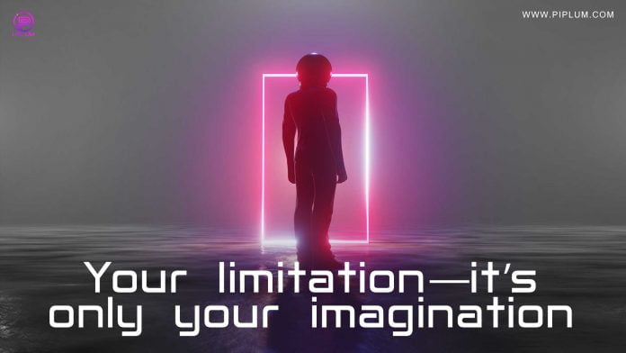 Sometimes optimism-inspiring thoughts of famous writers and philosophers can be beaten by your own imagination. Inspiring quotation. futuristic-person-without-limitations-going-to-his-success-inspiring-quotation