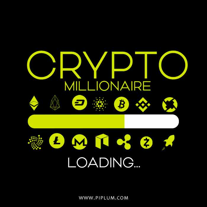 crypto-millionaire-quote-all-logos-on-the-screen-bitcoin-ether-ripple-litecoin-stellar-tron-miota