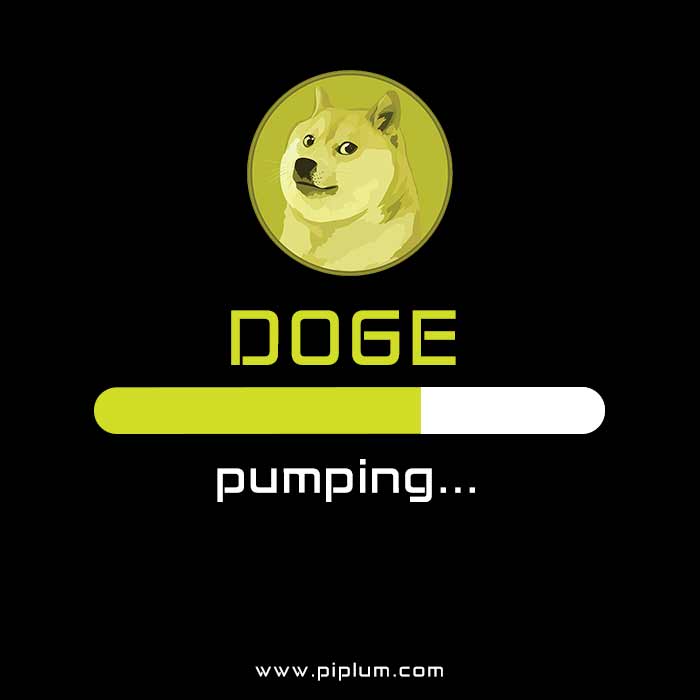 Doge pumping. Doge crypto to the moon. Doge-pumping-crypto-to-the-moon