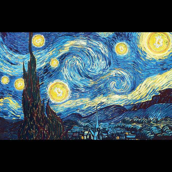 Bitcoin-art-blue-sky-painting