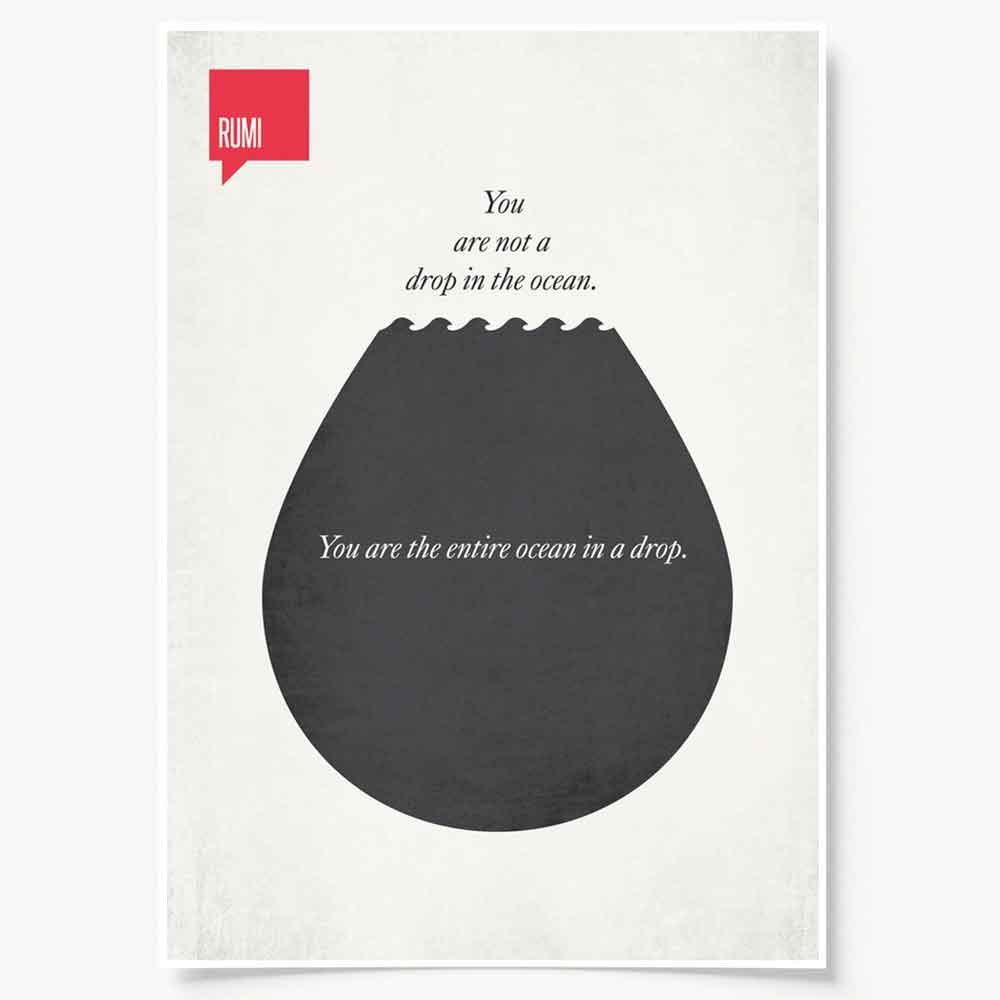 You are not a drop in the ocean. You are the enter ocean in a drop. Inspirational quote. Water-drop-inspirational-quote