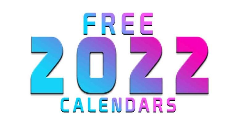 Free 2022 Calendar! Printable and Download Ready!
