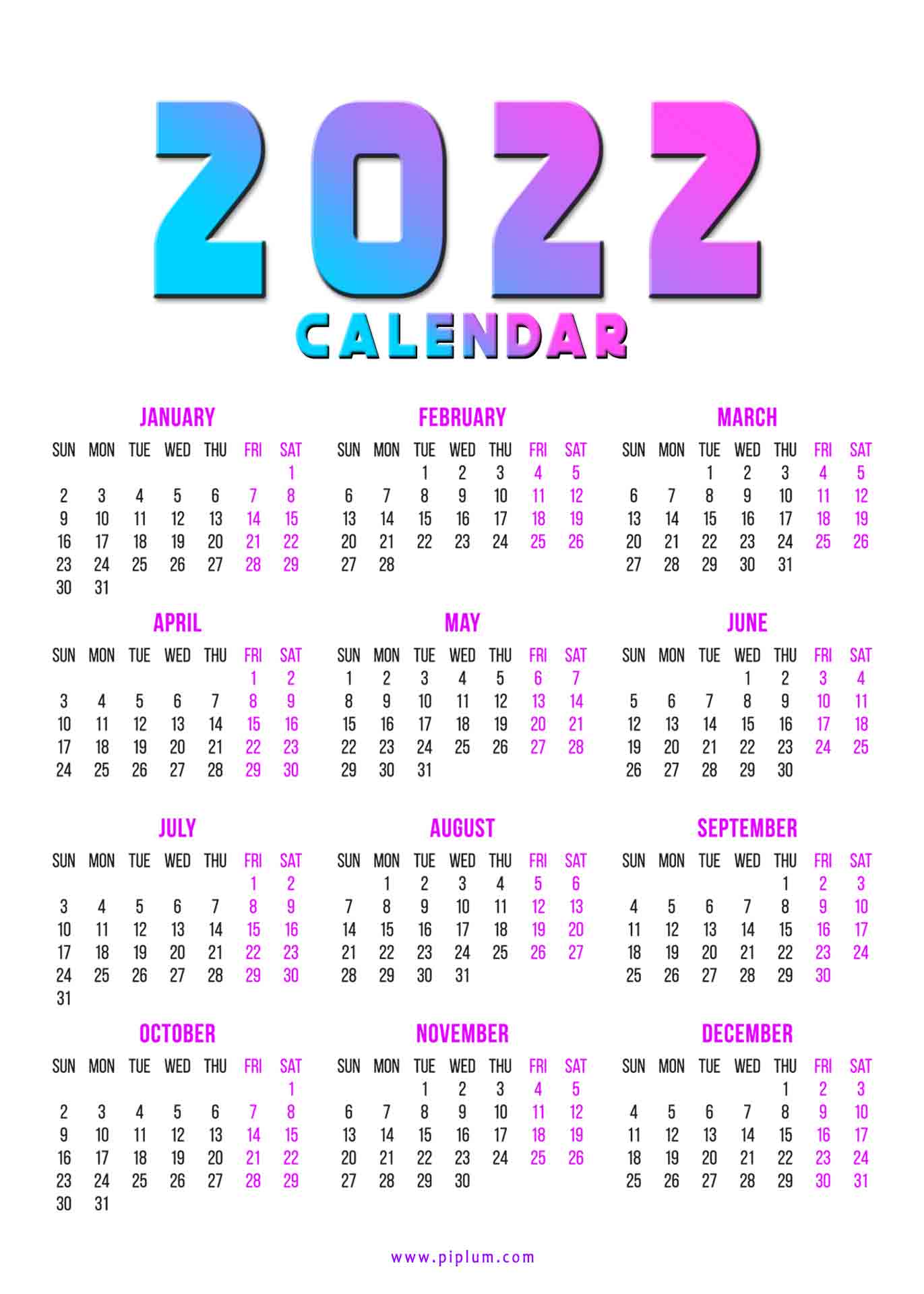 Free-2022-calendar-Simple-and-Elegant