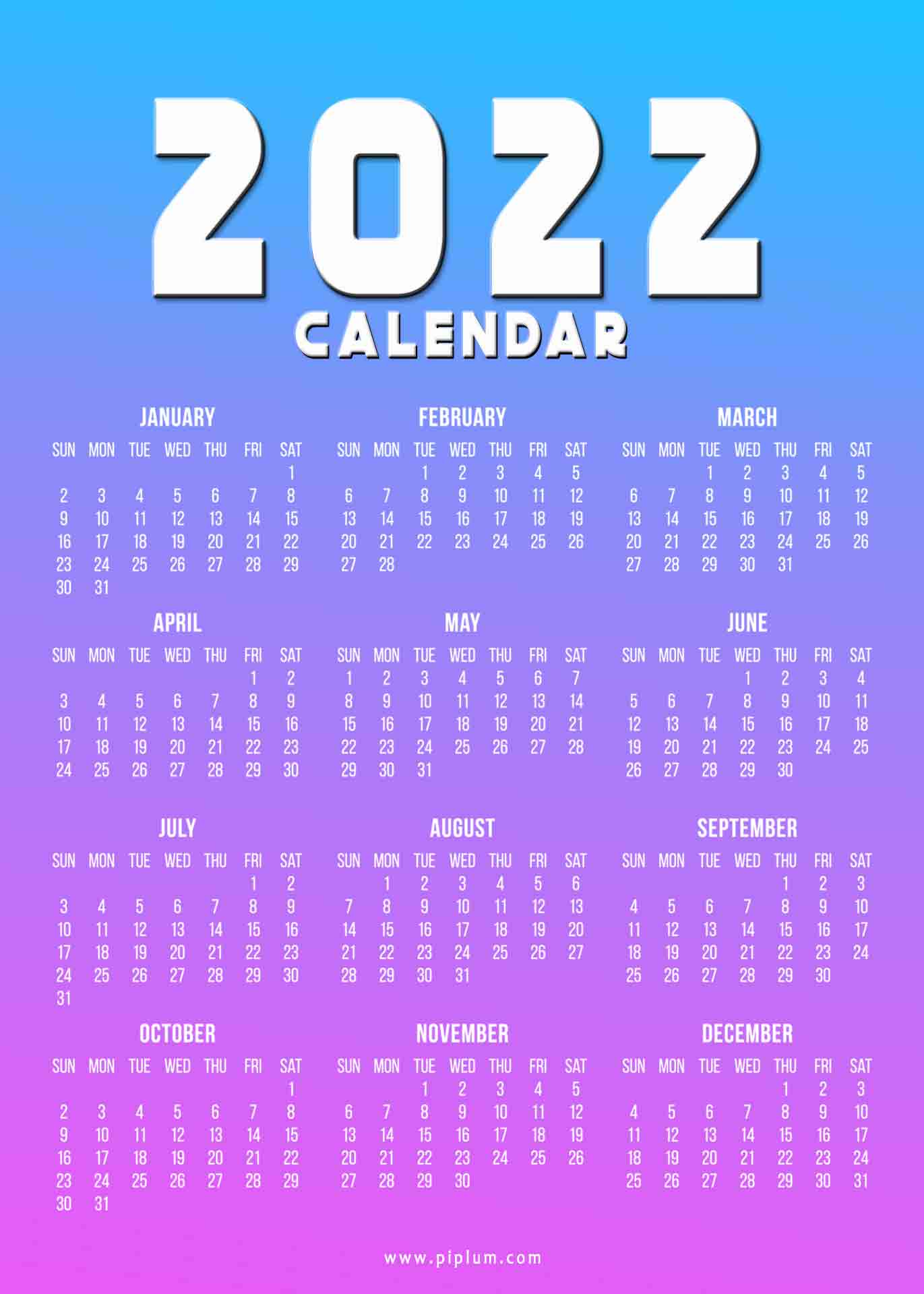A beautiful ocean and purple color 2022 calendar. A-beautiful-ocean-and-purple-color-2022-calendar