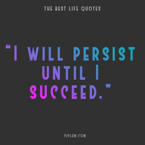 You will persist, until you succeed. Short motivational quote about persistence.
