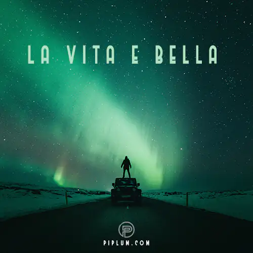 La Vita e Bella. Beautiful quote for a happy life. la-vita-e-bella-beautiful-quote-for-happy-life-night-sky-backgrou