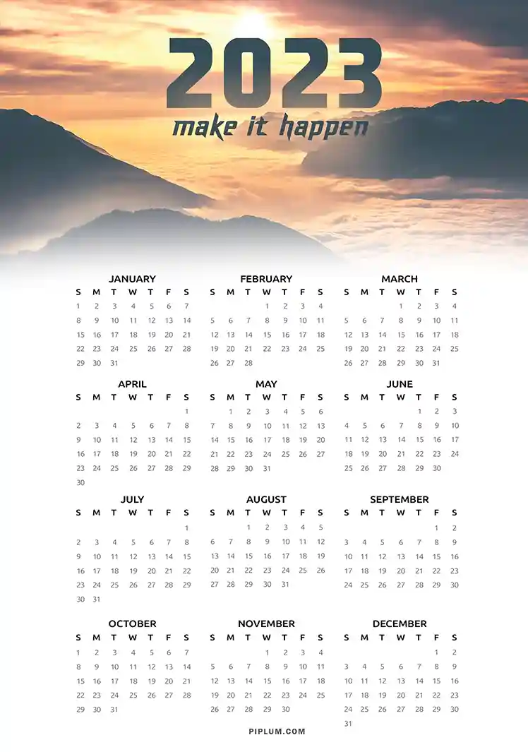 Inspirational 2023 Calendar. 