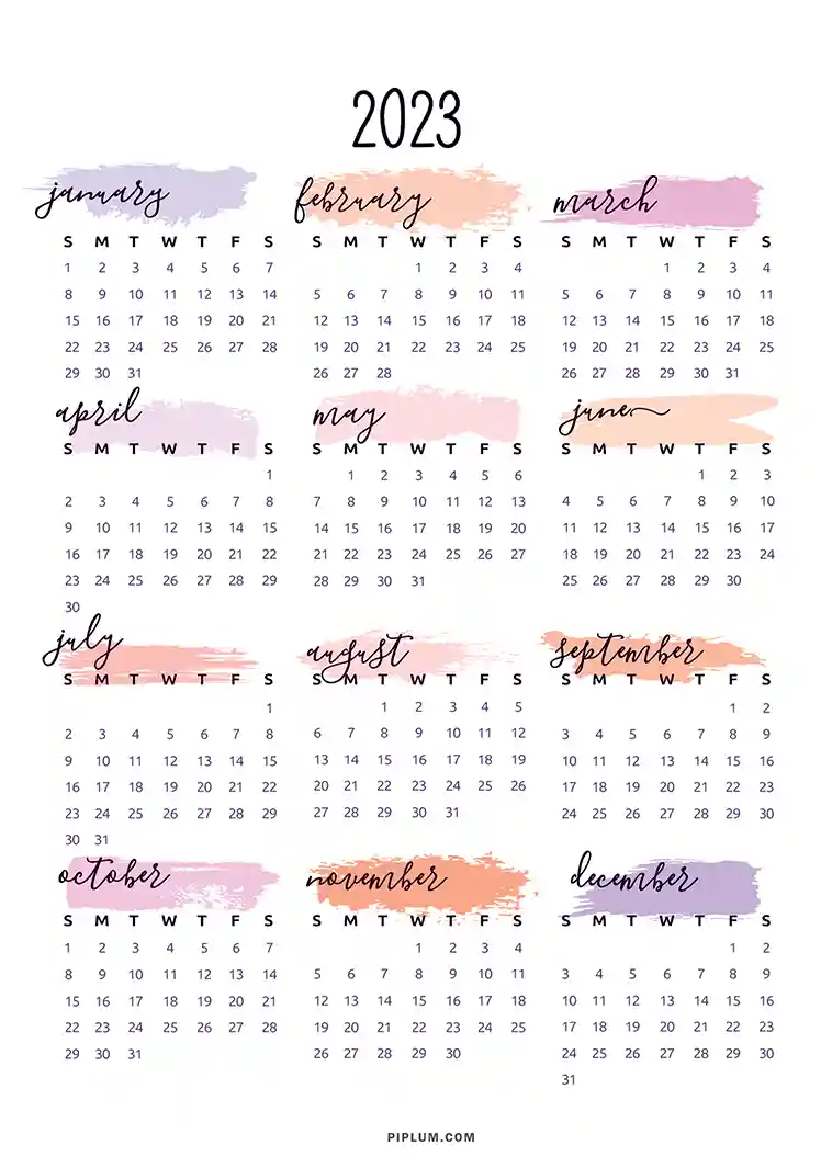 Simple FREE! 2023 Calendar [Printables A4]