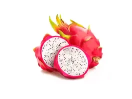 Dragon fruit, also known as pitaya or strawberry pear, is a tropical fruit known for its bright pink or yellow skin and sweet, slightly crunchy white or red flesh.