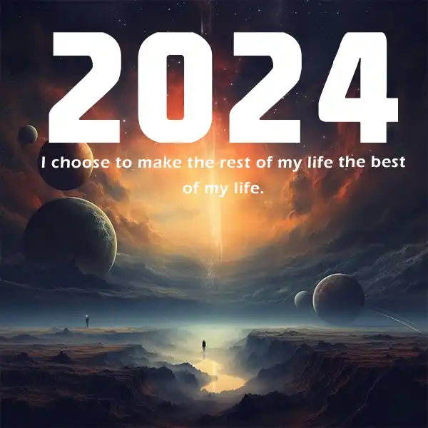 I choose to make the rest of my life the best. Inspirational 2024 quote. 