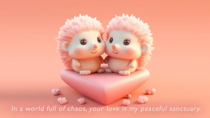 In a world full of chaos, your love is my peaceful sanctuary. Cute love quote. Celebrate-Friendship-With-Super-Cute-Love-Quotes
