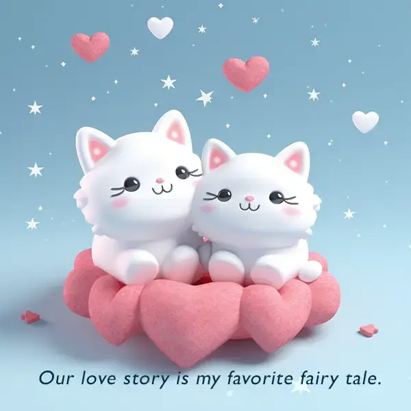 Cute love quote white cats very lovely Cute love quote white cats very lovely